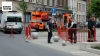 Politie plaatst nadar barelen rond Sint-Janskerk in Borgerhout (foto lucvd)